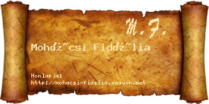Mohácsi Fidélia névjegykártya